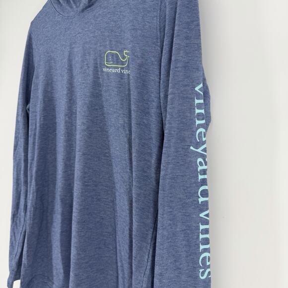 Vineyard Vines Hoodie Edgartown Mens Medium Blue Thin Lightweight Long Sleeve - Picture 4 of 7
